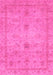 Machine Washable Abstract Pink Modern Rug, wshabs3033pnk