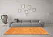 Machine Washable Abstract Orange Modern Area Rugs in a Living Room, wshabs3033org