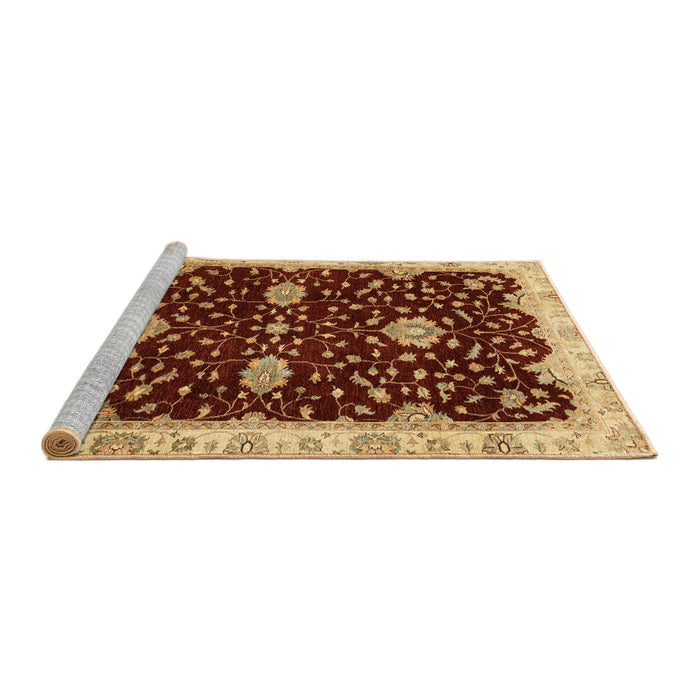Sideview of Machine Washable Abstract Orange Rug, wshabs3034