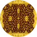 Round Oriental Yellow Traditional Rug, abs3034yw