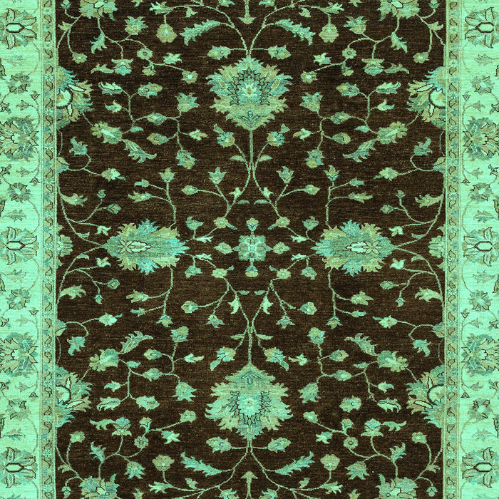 Machine Washable Oriental Turquoise Traditional Area Rugs, wshabs3034turq