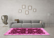 Machine Washable Oriental Pink Traditional Rug in a Living Room, wshabs3034pnk