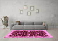 Machine Washable Oriental Pink Traditional Rug, wshabs3034pnk