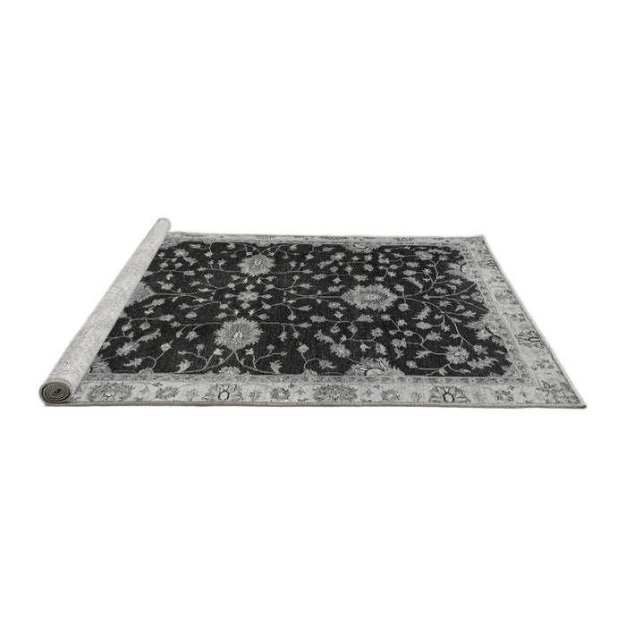 Sideview of Machine Washable Oriental Gray Traditional Rug, wshabs3034gry