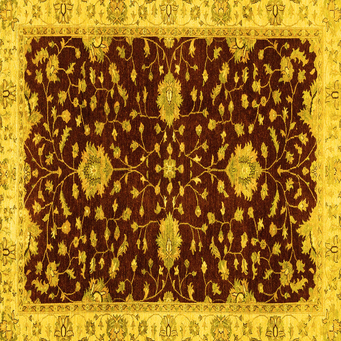 Square Oriental Yellow Traditional Rug, abs3034yw