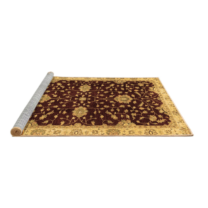 Sideview of Machine Washable Oriental Brown Traditional Rug, wshabs3034brn