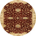 Round Machine Washable Abstract Orange Rug, wshabs3034