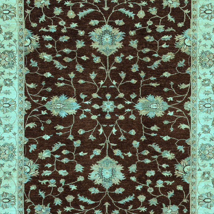 Machine Washable Oriental Light Blue Traditional Rug, wshabs3034lblu