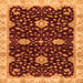 Square Oriental Orange Traditional Rug, abs3034org