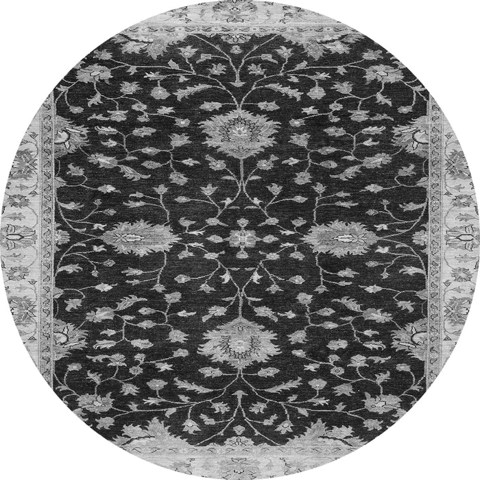 Round Oriental Gray Traditional Rug, abs3034gry