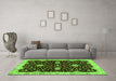 Machine Washable Oriental Green Traditional Area Rugs in a Living Room,, wshabs3034grn