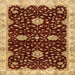 Square Abstract Orange Oriental Rug, abs3034