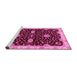 Sideview of Machine Washable Oriental Pink Traditional Rug, wshabs3034pnk