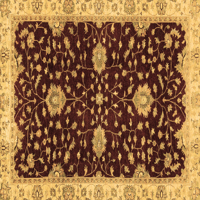 Square Machine Washable Oriental Brown Traditional Rug, wshabs3034brn