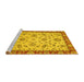 Sideview of Machine Washable Abstract Yellow Modern Rug, wshabs3035yw