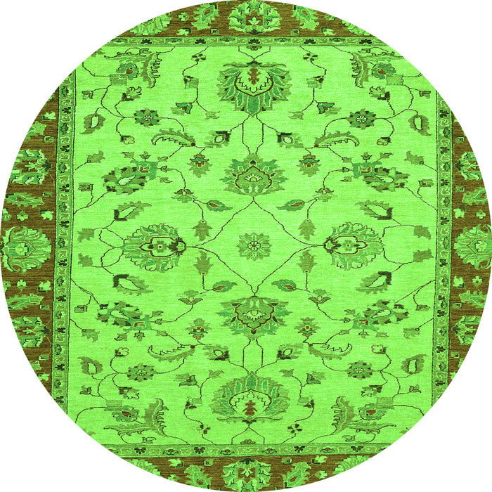 Round Abstract Green Modern Rug, abs3035grn