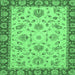 Square Abstract Emerald Green Modern Rug, abs3035emgrn