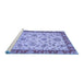 Sideview of Machine Washable Abstract Blue Modern Rug, wshabs3035blu