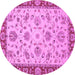 Round Machine Washable Abstract Purple Modern Area Rugs, wshabs3035pur