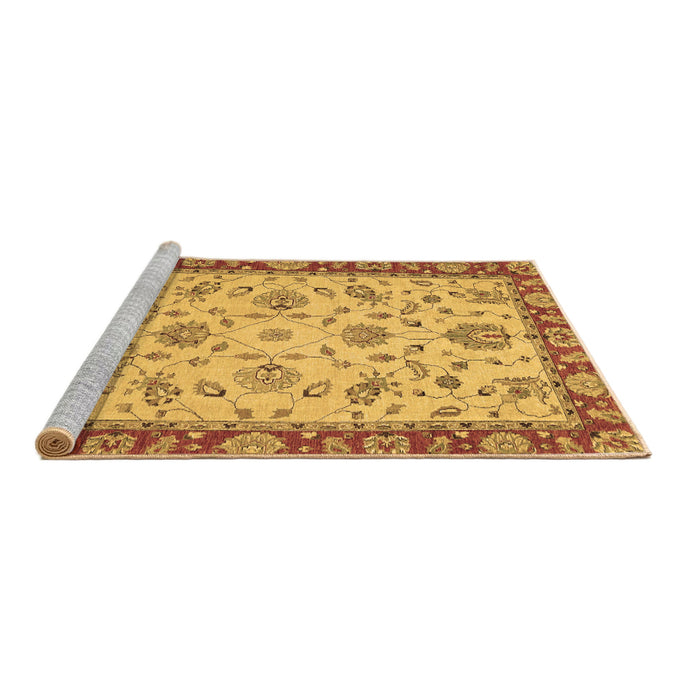 Sideview of Machine Washable Abstract Brown Modern Rug, wshabs3035brn