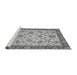 Sideview of Machine Washable Abstract Gray Modern Rug, wshabs3035gry