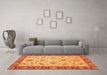 Machine Washable Abstract Orange Modern Area Rugs in a Living Room, wshabs3035org