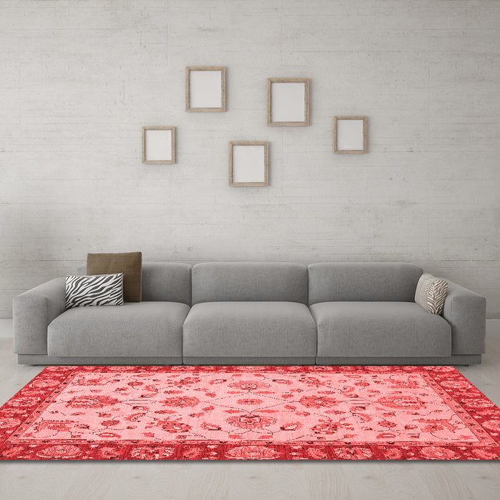 Modern Red Washable Rugs