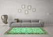 Machine Washable Abstract Turquoise Modern Area Rugs in a Living Room,, wshabs3035turq