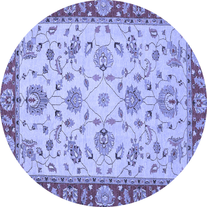 Round Machine Washable Abstract Blue Modern Rug, wshabs3035blu