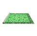 Sideview of Machine Washable Abstract Emerald Green Modern Area Rugs, wshabs3035emgrn