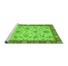 Sideview of Machine Washable Abstract Green Modern Area Rugs, wshabs3035grn