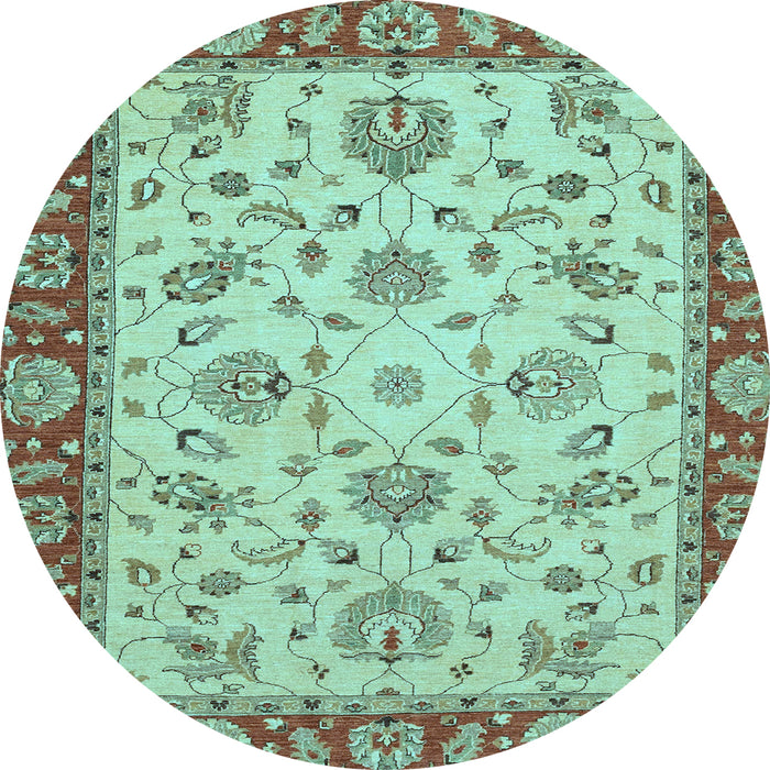 Round Machine Washable Abstract Light Blue Modern Rug, wshabs3035lblu