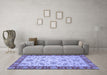 Machine Washable Abstract Blue Modern Rug in a Living Room, wshabs3035blu