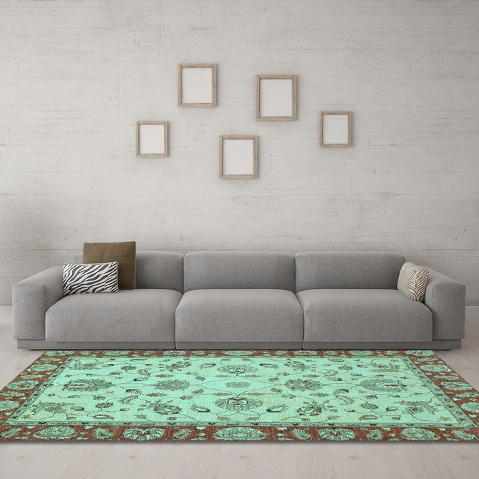 Machine Washable Abstract Light Blue Modern Rug in a Living Room, wshabs3035lblu