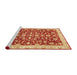 Sideview of Machine Washable Abstract Neon Red Rug, wshabs3036