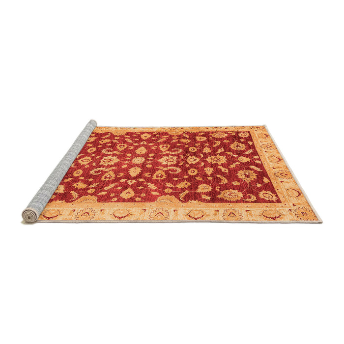 Sideview of Machine Washable Oriental Orange Traditional Area Rugs, wshabs3036org