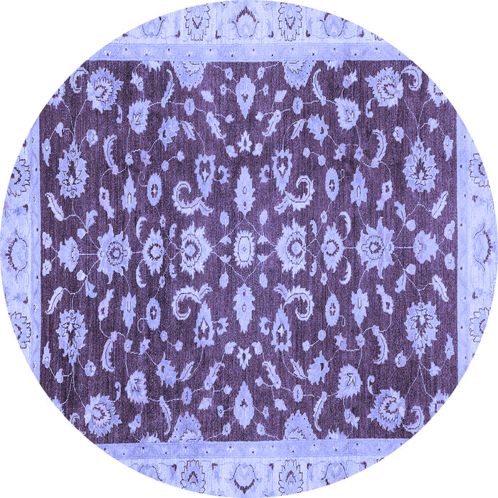Round Oriental Blue Traditional Rug, abs3036blu