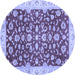 Round Oriental Blue Traditional Rug, abs3036blu