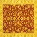 Square Machine Washable Oriental Yellow Traditional Rug, wshabs3036yw