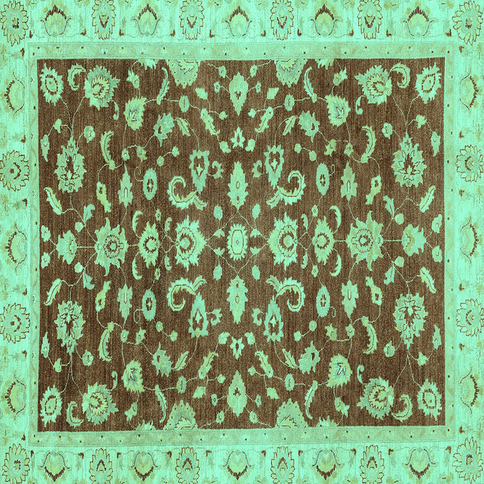 Square Oriental Turquoise Traditional Rug, abs3036turq