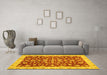 Machine Washable Oriental Yellow Traditional Rug in a Living Room, wshabs3036yw