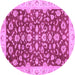 Round Oriental Purple Traditional Rug, abs3036pur