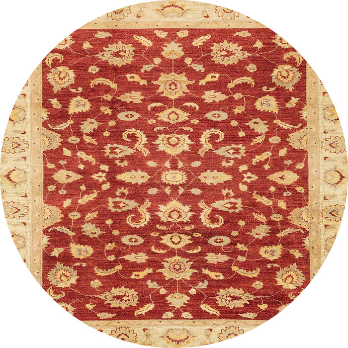 Round Abstract Neon Red Oriental Rug, abs3036