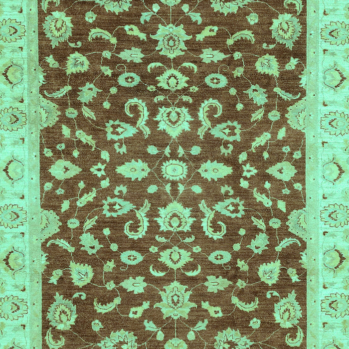 Machine Washable Oriental Turquoise Traditional Area Rugs, wshabs3036turq