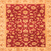 Square Machine Washable Oriental Orange Traditional Area Rugs, wshabs3036org