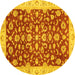 Round Oriental Yellow Traditional Rug, abs3036yw