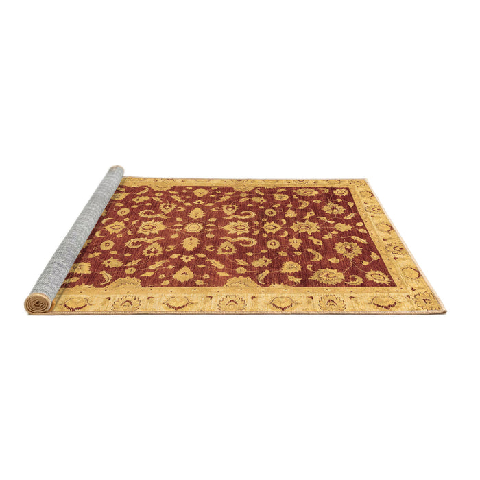 Sideview of Machine Washable Oriental Brown Traditional Rug, wshabs3036brn