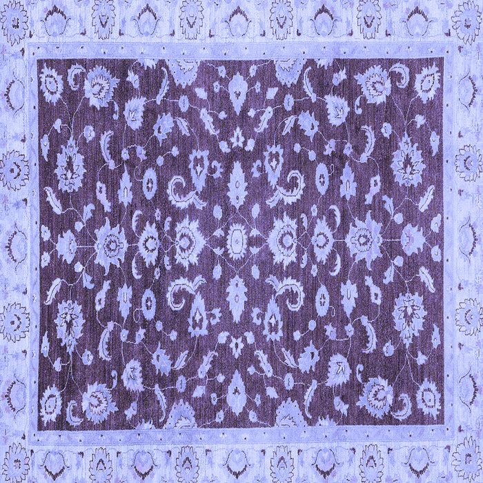 Square Machine Washable Oriental Blue Traditional Rug, wshabs3036blu