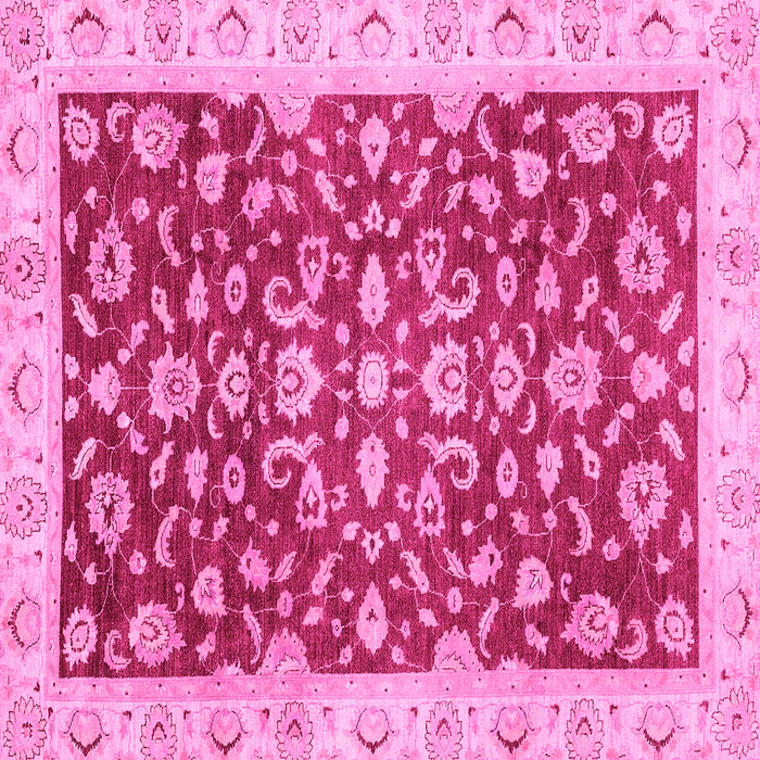 Square Machine Washable Oriental Pink Traditional Rug, wshabs3036pnk
