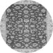 Round Oriental Gray Traditional Rug, abs3036gry